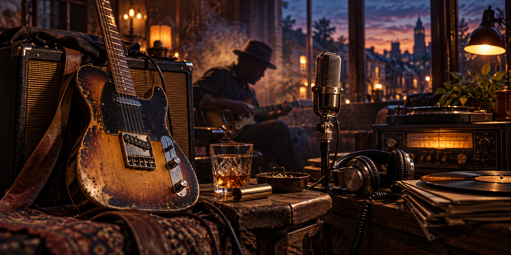 Blues music editorial artwork