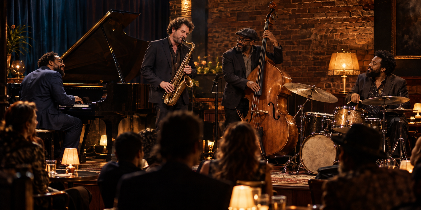 Jazz music editorial artwork