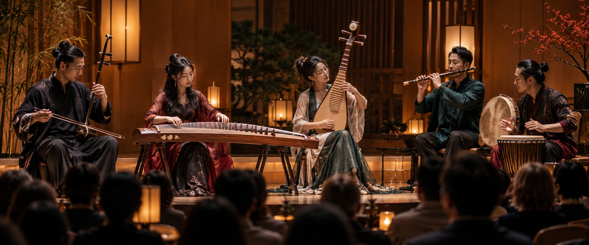 Oriental music editorial artwork