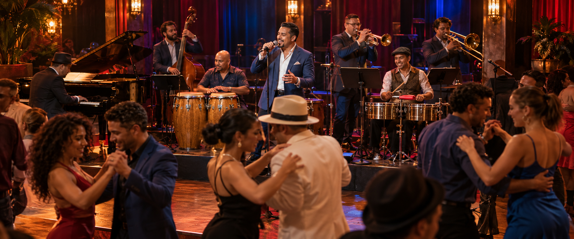 Salsa music editorial artwork
